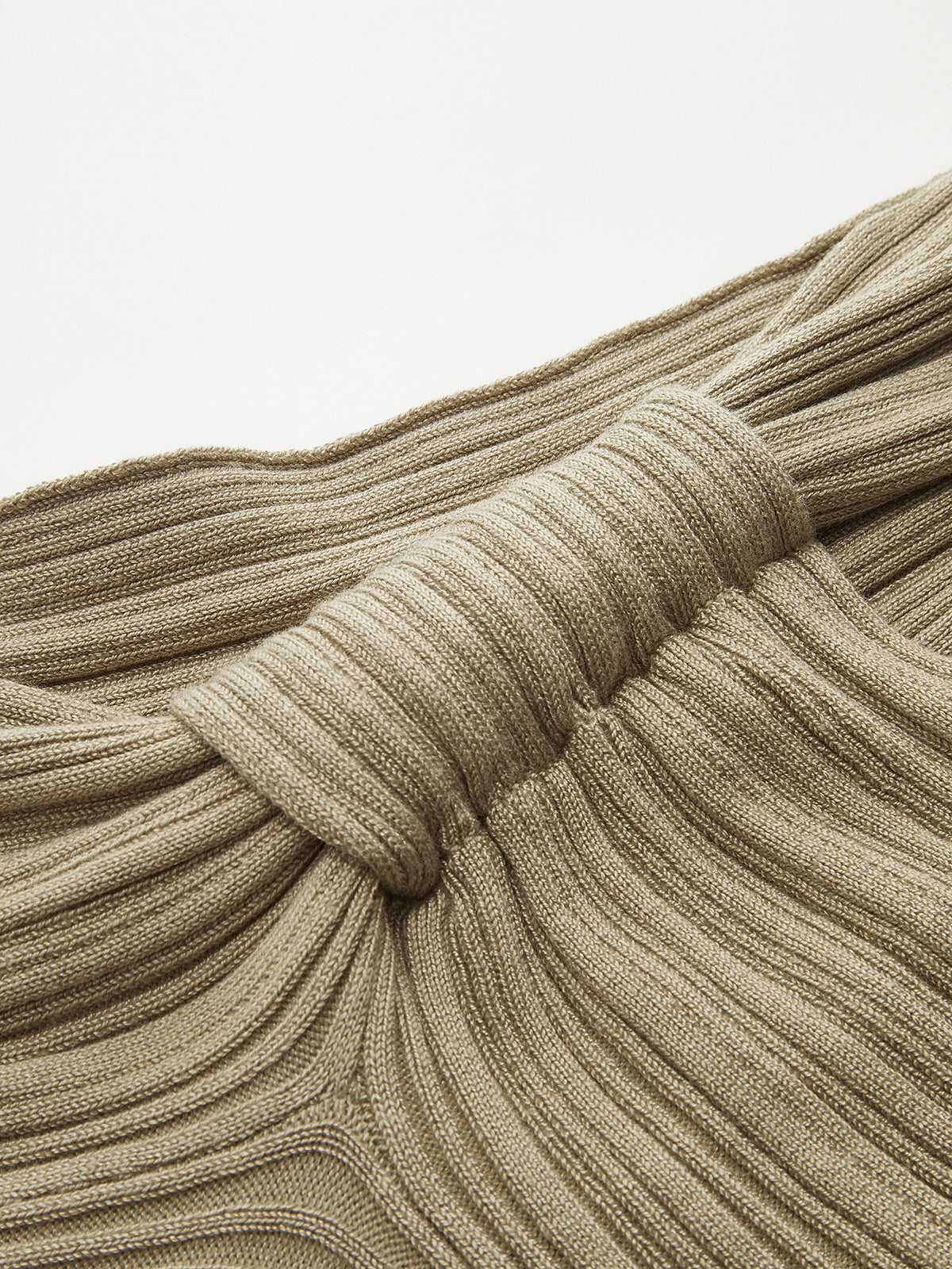 Twisted One Shoulder Ribbed Knit Top