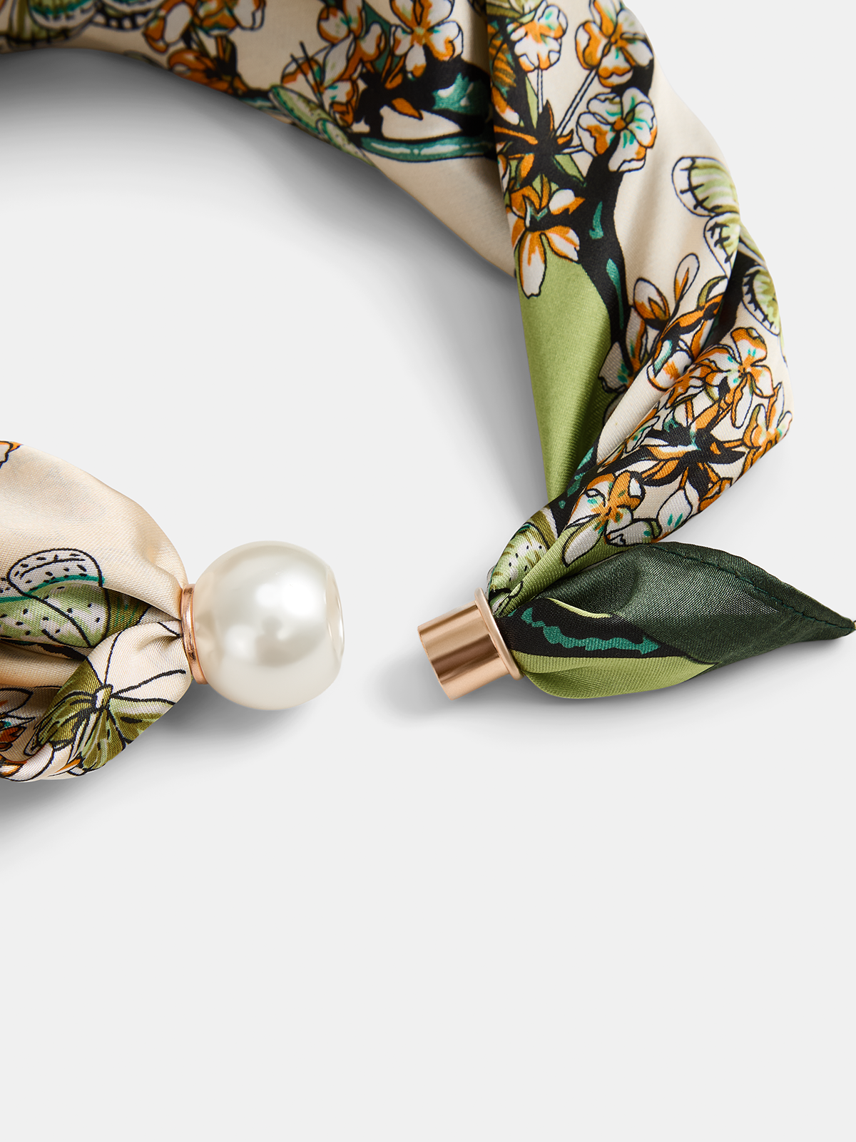 Butterfly Flower Print Silk Scarf