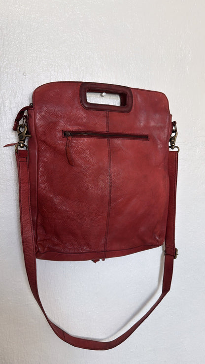 Bristol Layered Fringe Tote, Burgundy
