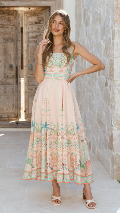 Nellie Midi Dress - Aurora Print