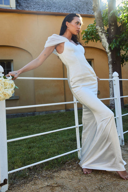 Keila Off-Shoulder Maxi Dress White