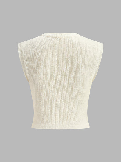 V-Neck Knot Front Sleeveless Top