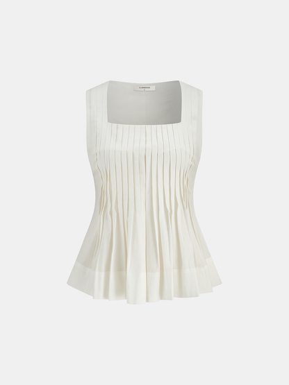 Square Neck Pleated Shorts Set