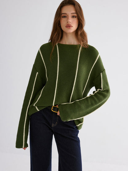 Contrast Striped Sweater