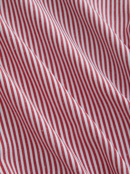 Color-Block Striped Tie-Waist Shirt