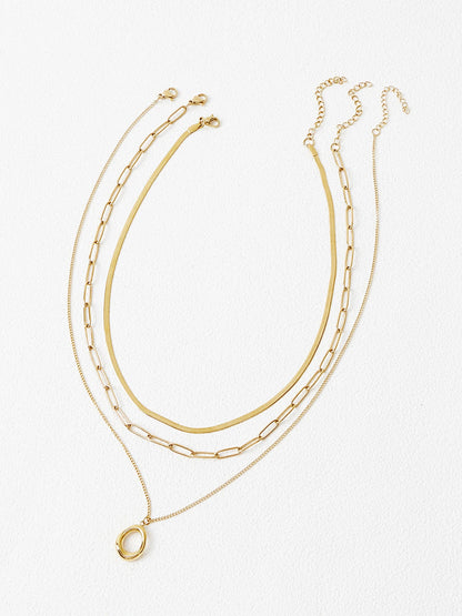 Layered Gold-Tone Chain Necklace