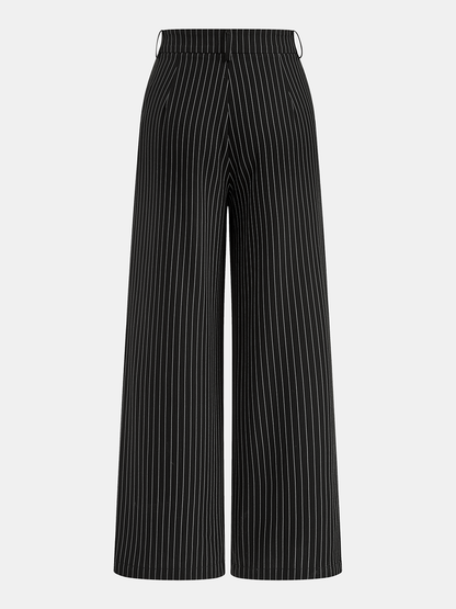 Pinstripe Halter Top & Wide Leg Pants Set