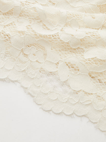 Ruched High Neck Lace Sleeveless Blouse