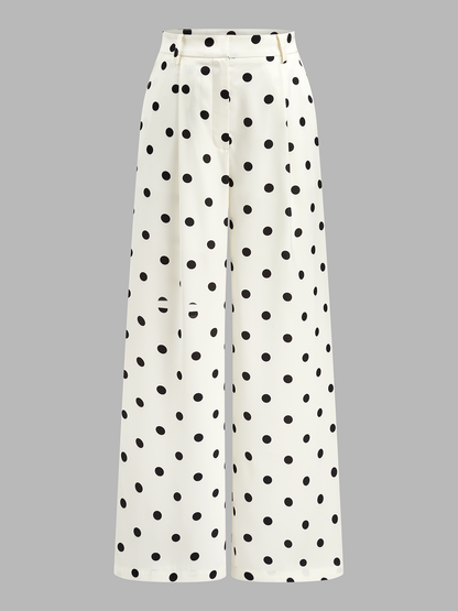 Lace Halter Top & Polka Dot Pants Set