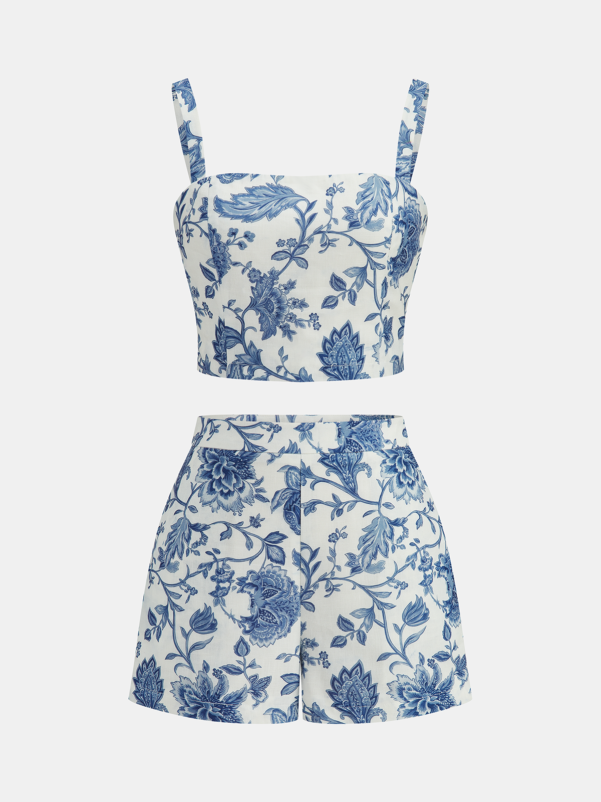 Floral Print Cropped Cami Top & Shorts Set