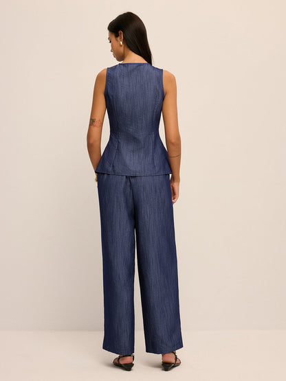 Twist Front Vest & Wide Leg Pants Set