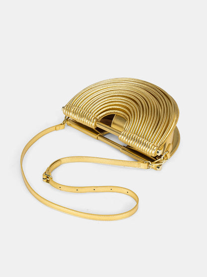 Multi-Layer Half Moon Crossbody Handbag