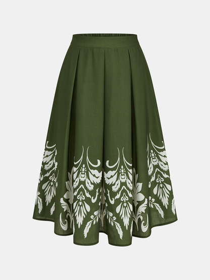 Printed Sleeveless Top & Midi Skirt Set