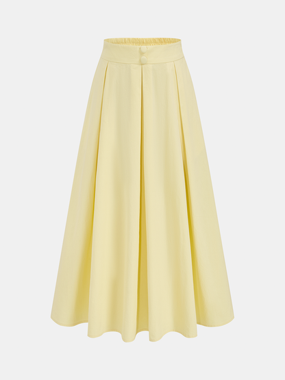 3D Floral Crop Top & Pleated Midi Skirt Set