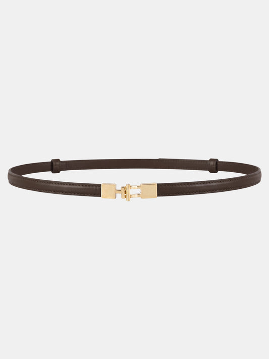 Slim Leather Metal Buckle Belt