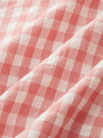 Off Shoulder Ruffle Gingham Mini Dress