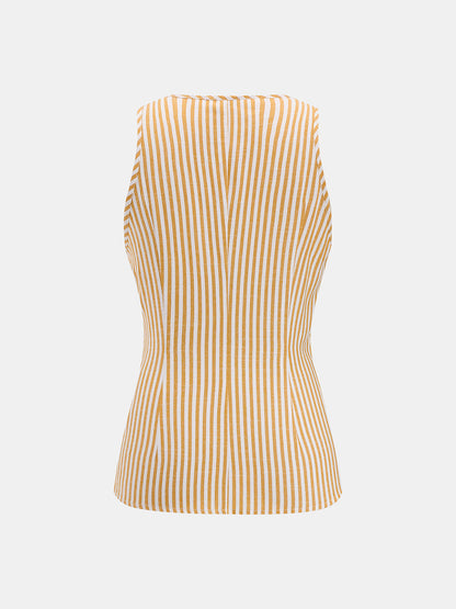 Ring Detail Striped Sleeveless Top