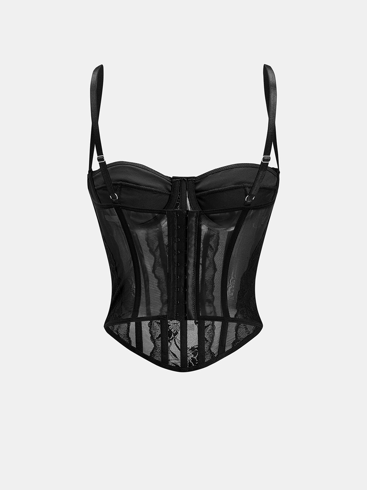 Sheer Mesh Boning Corset Top