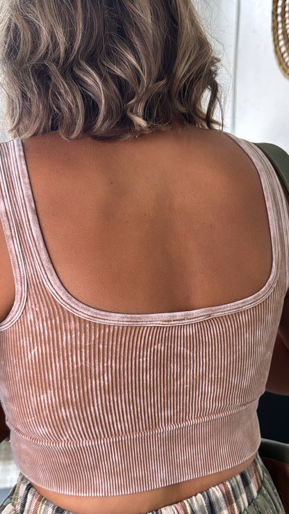 Essential Core Basic Padded Tank, Deep Camel