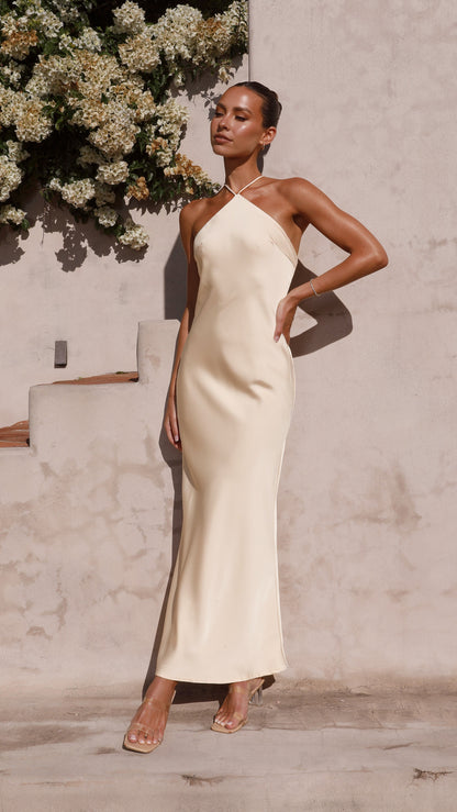 Chiara Maxi Dress - Soft Gold