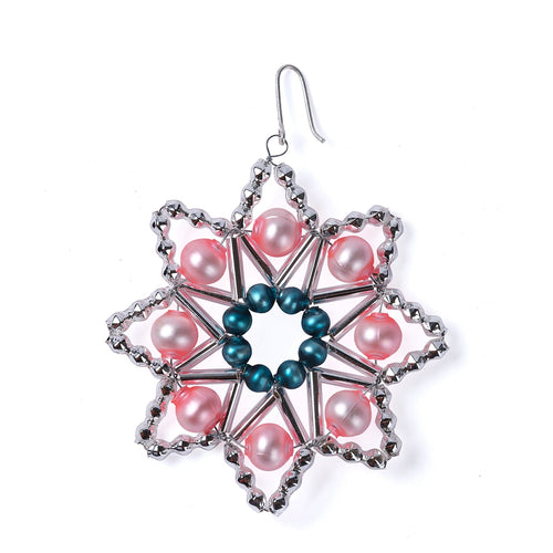 Star Ornament in Silver/Pink/Blue