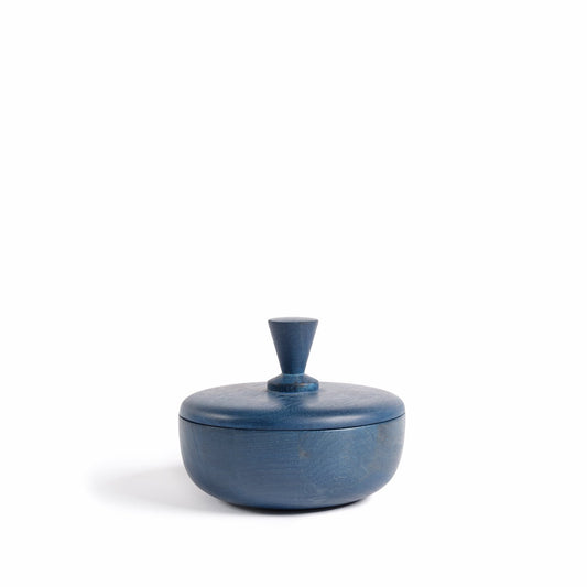 Wide Container with Triangle Lid in Denim