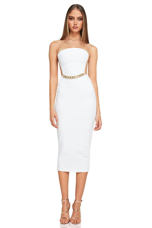 Nookie Scandal Midi Dress - White