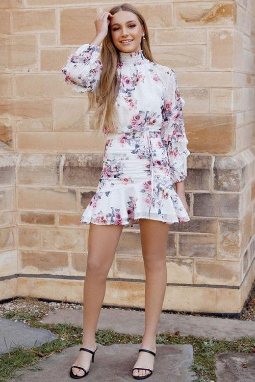 Piper Dress - White Floral