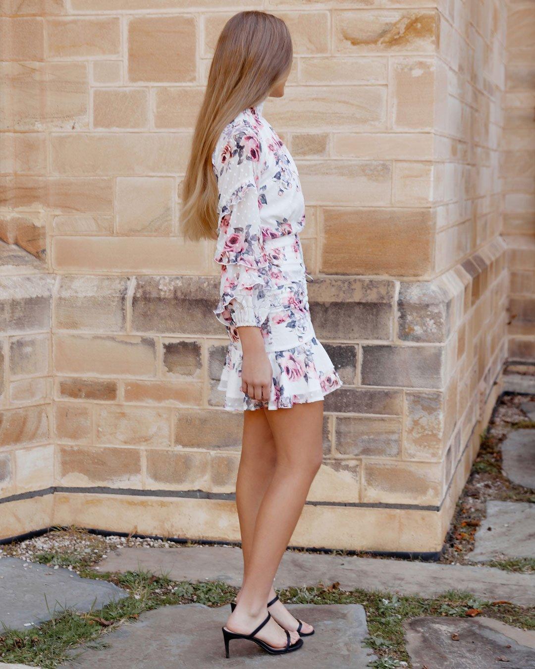 Piper Dress - White Floral
