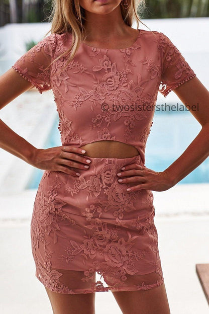 Shay Lace Dress - Pink